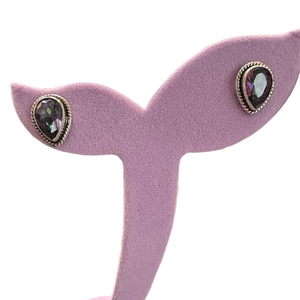 Beautiful 925 Silver Pear Mystic Quartz 10x7 mm Earrings with Silver Detailing